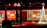 Another view of the display lit in red and green
