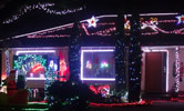 The display as seen from across the road, with all lights on